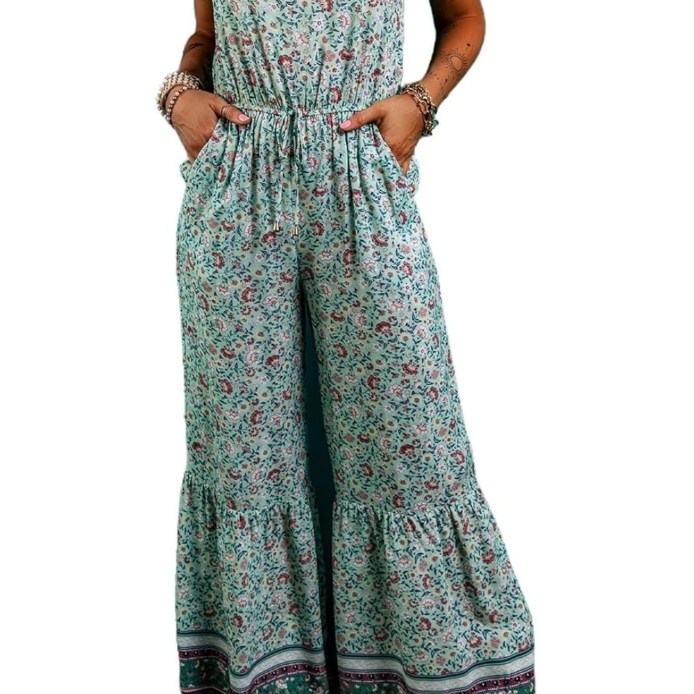 Chic Floral Jumpsuit in Teal